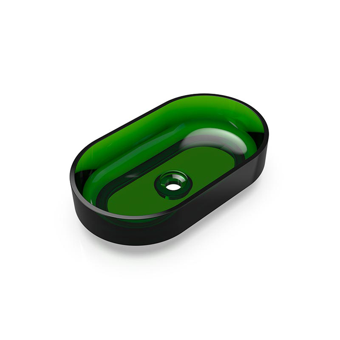 Knief Ellipse Shape Раковина накладная, без отв, из полимерного материала, цвет: Malachit # 090