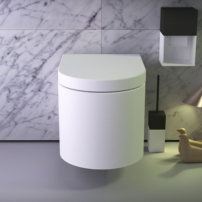 KNIEF Glow Унитаз подвесной безободковый с крышкой микролифт, цвет: белый матовый