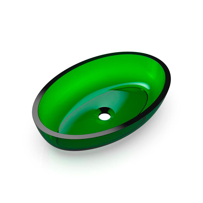 Knief Oval Shape Раковина накладная, без отв, из полимерного материала, цвет: Malachit # 090