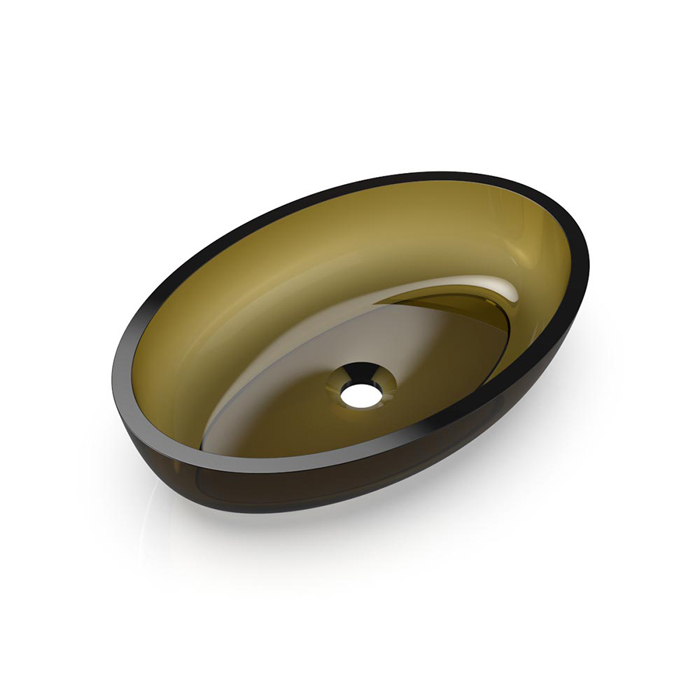 Knief Oval Shape Раковина накладная, без отв, из полимерного материала, цвет: Pyrit # 030