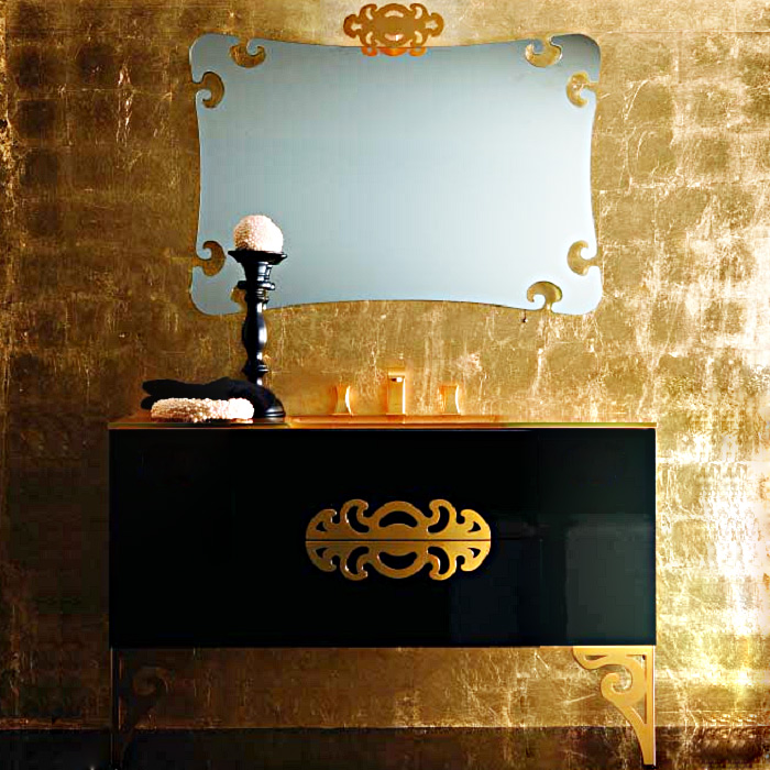 Eurolegno Glamour раковина моноблок, с 1 отв, цвет: золото