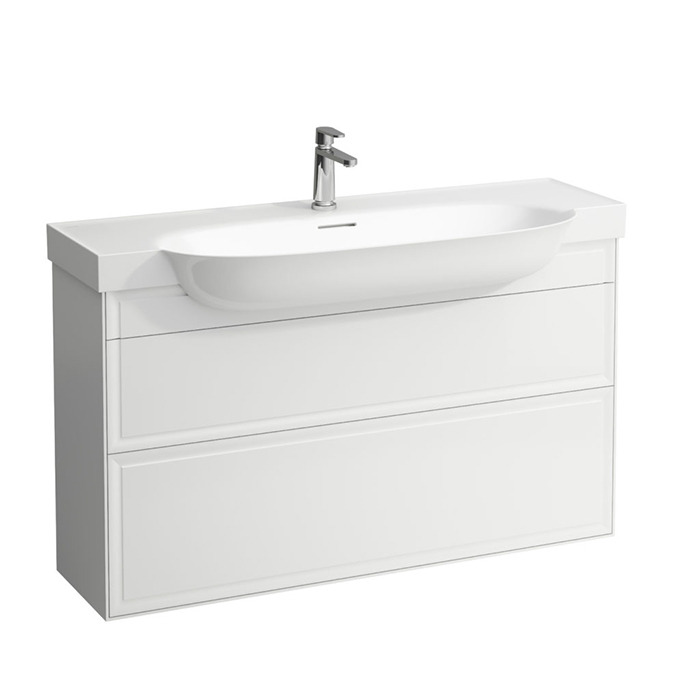 Laufen New Classic Тумба с раковиной, 2 ящика, подвесная, цвет: белый глянцевый