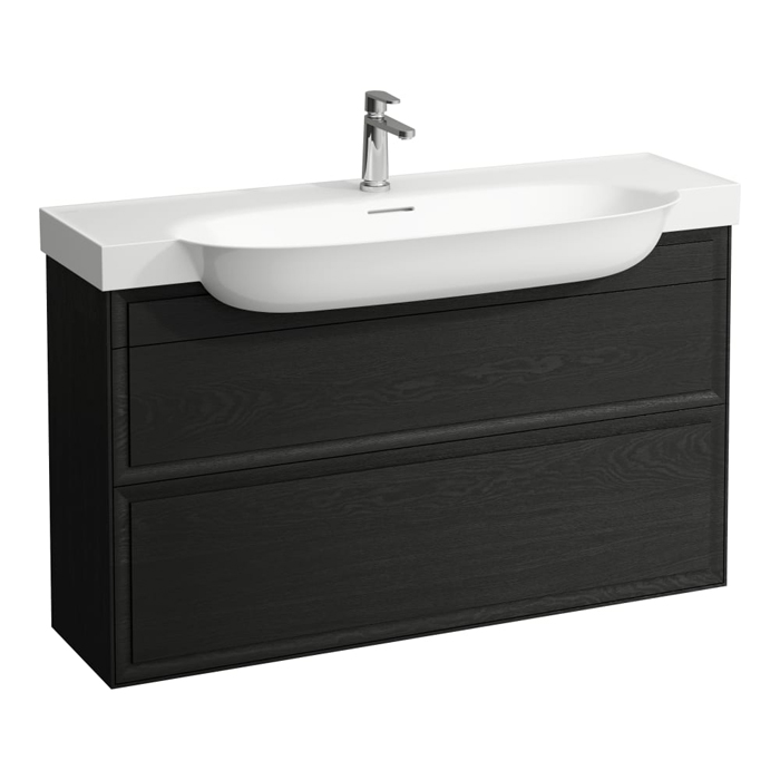Laufen New Classic Тумба с раковиной, 2 ящика, напольный, цвет: черный дуб
