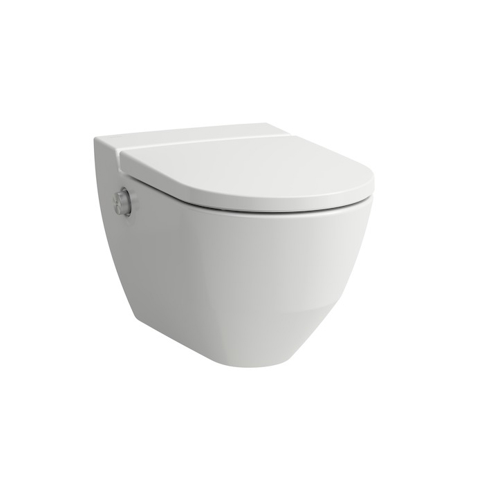 Laufen Cleanet Navia Унитаз-биде подвесной, безободковый в комплекте с сиденьем, микролифт, цвет: белый матовый