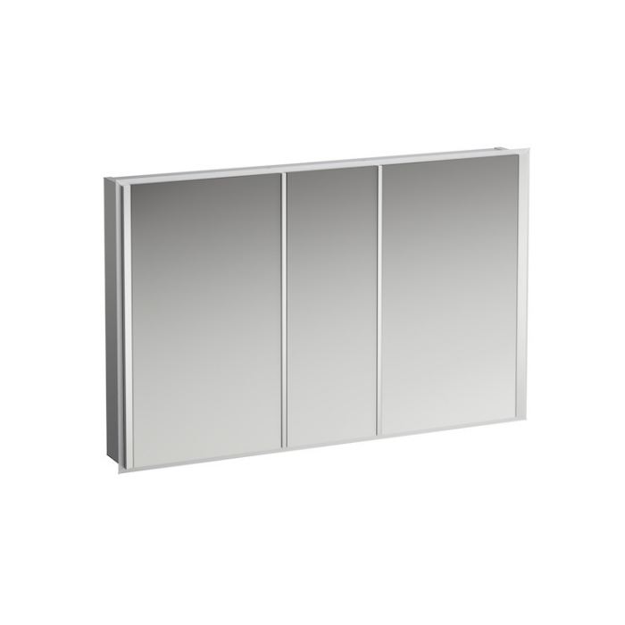 Laufen Frame Зеркальный шкаф, LED-подсветка, алюминий, 3 двери, 2 розетки