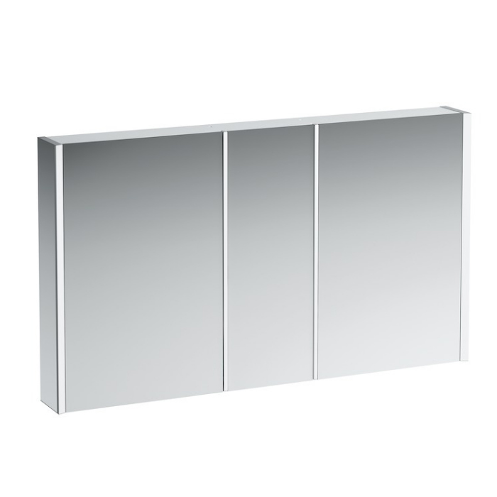 Laufen Frame Зеркальный шкаф, LED-подсветка, алюминий, 3 двери, 2 розетки