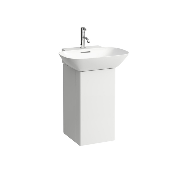 Laufen INO Тумба с раковиной, с 1 дверцей, с сифоном, с 4 полками, SX, подвесная, покрытие LCC, цвет: белый матовый