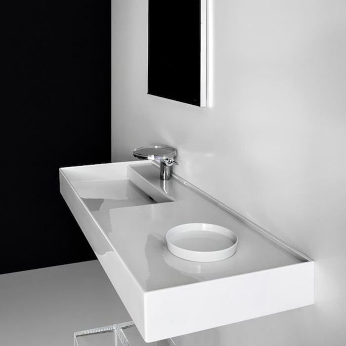 Laufen Kartell Раковина, 1 отв, полка справа, покрытие LCC, цвет: белый