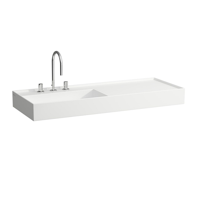 Laufen Kartell Раковина, с 3 отв, полка справа, цвет: белый