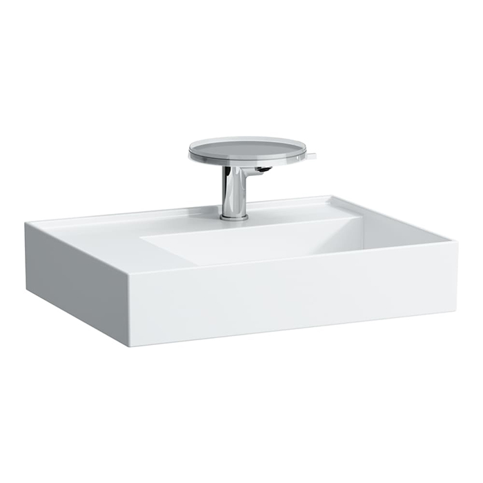 Laufen Kartell Раковина, 1 отв, со скрытым сливом, полка слева, цвет: белый