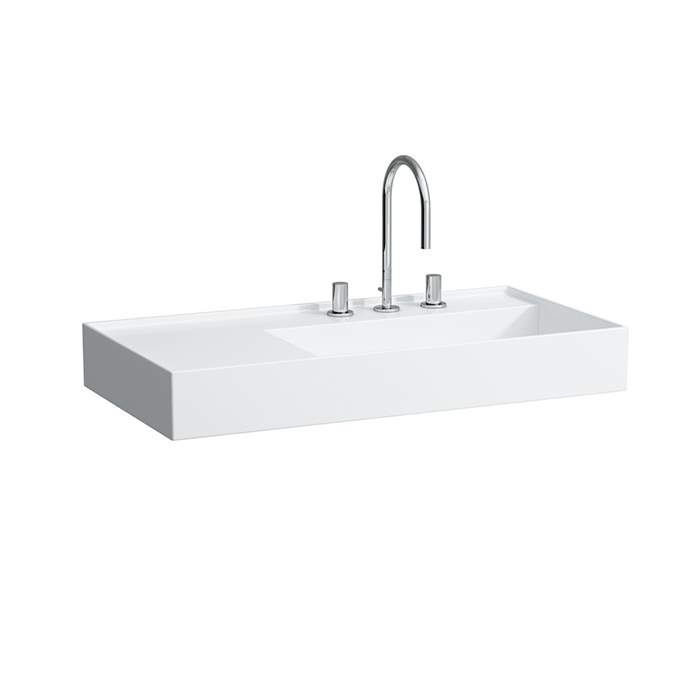 Laufen Kartell Раковина, 3 отв, без перелива, покрытие LCC, цвет: белый