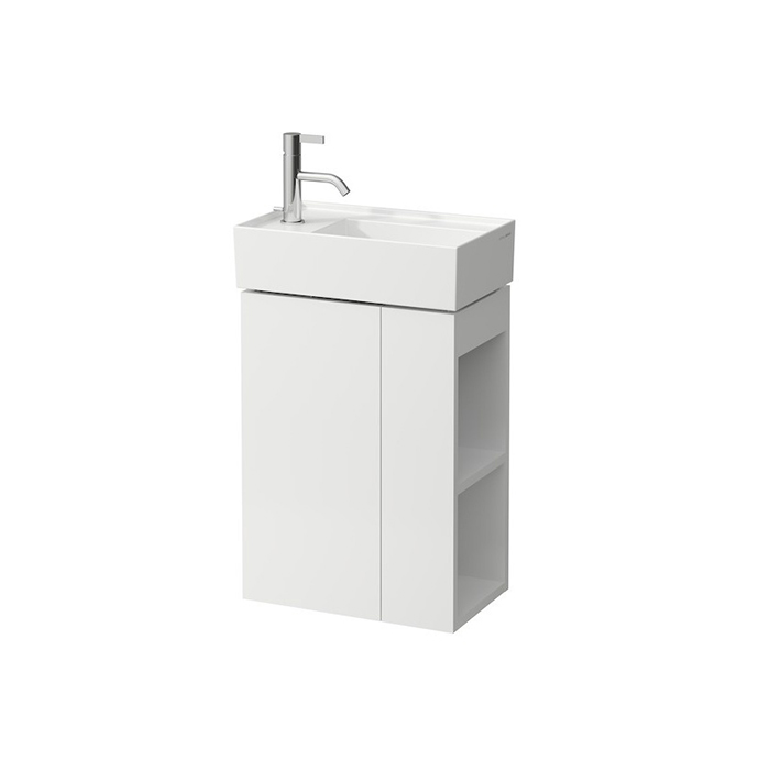 Laufen Kartell Тумба c раковиной, петли слева, полка открытая справа, цвет: белый матовый