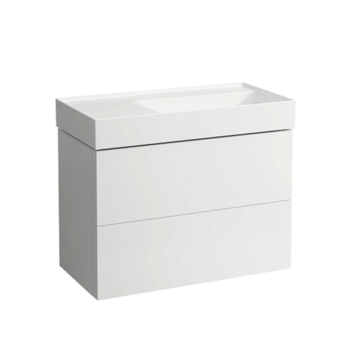Laufen Kartell Тумба с раковиной, без отв,2 ящика, органайзер для ящика, с полочкой слева, цвет: белый матовый