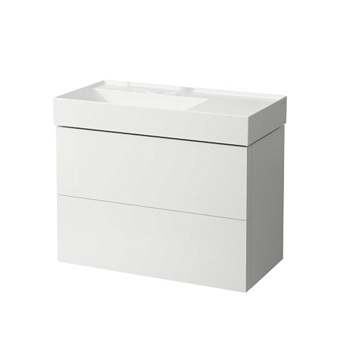 Laufen Kartell Тумба с раковиной, без отв,2 ящика, органайзер для ящика, с полочкой справа, цвет: белый матовый