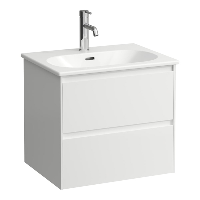 Laufen Lua База подвесная, с раковиной, с 1 отв, 2 ящика, цвет: белый матовый