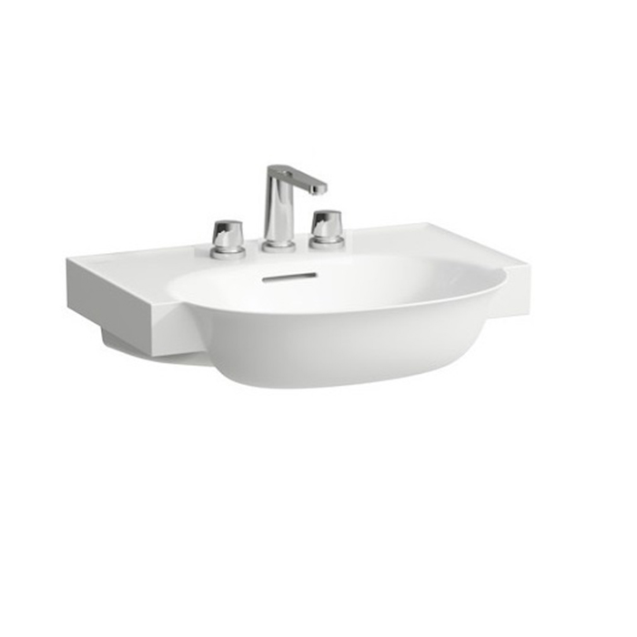 Laufen New Classic Раковина накладная, с 3 отв, с переливом, с покрытием Clean Coat LCC, цвет: белый