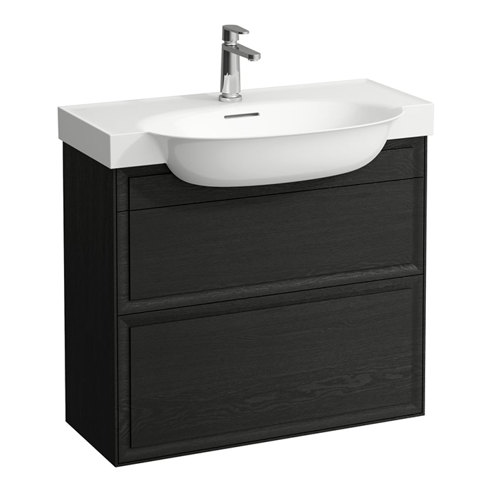 Laufen New Classic Тумба с раковиной, подвесная, 2 ящика, цвет: черный дуб