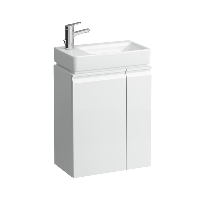 Laufen Pro База с раковиной, петли слева, полки справа, 1 дверка, подвесная, цвет: белый