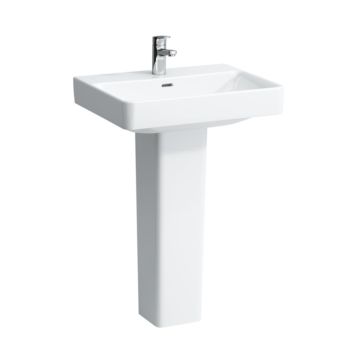 Laufen Pro S Раковина, с пьедесталом, подвесная, с 1 отв, с переливом, цвет: белый