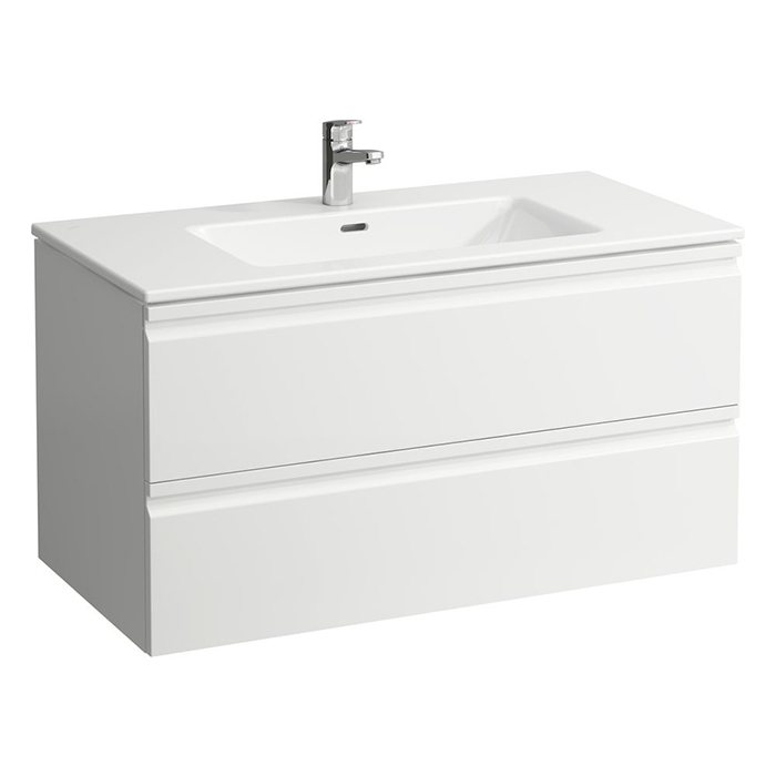 Laufen Pro S Тумба с раковиной, с механизмом мягкого закрывания, с 2 ящиками, с 1 отв, подвесная, цвет: белый глянцевый