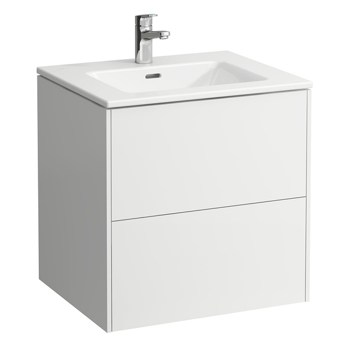 Laufen Pro Тумба с раковиной, с раковиной Slim 600, подвесной, 2 ящика, включая органайзер, цвет: белый матовый