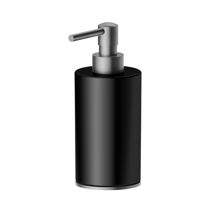 Newform Accessori tondi Дозатор для жидкого мыла, черная керамика, цвет: PVD brushed gun metal