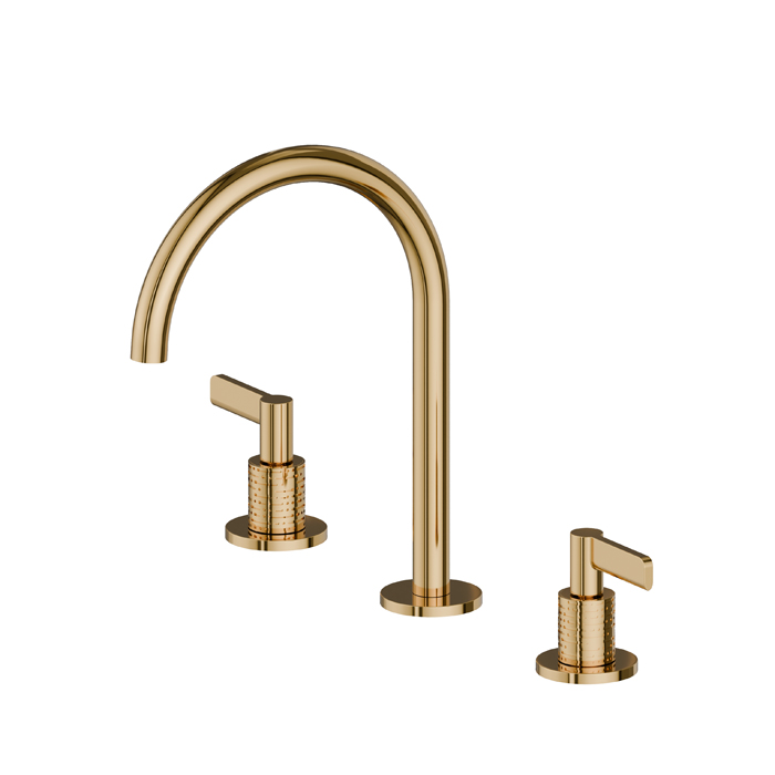 Newform Blink Chic Luxury Смеситель для раковины, 3 отв, средний, цвет: PVD glossy gold