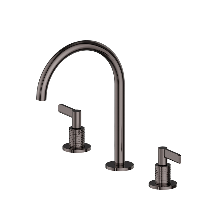 Newform Blink Chic Luxury Смеситель для раковины, 3 отв, средний, цвет: PVD gun metal