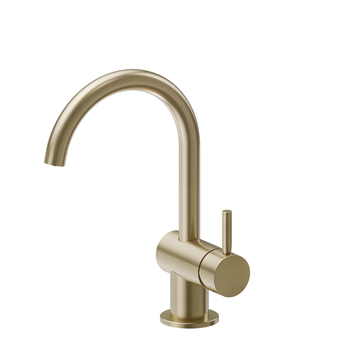 Newform Blink Смеситель для раковины, 1 отв, цвет: PVD brushed pale gold