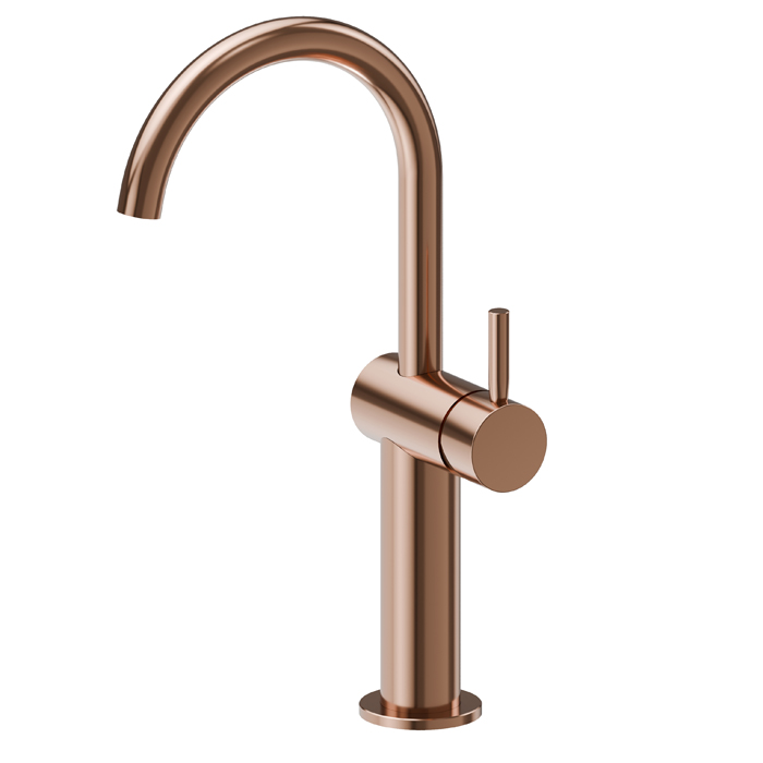Newform Blink Смеситель для раковины, 1 отв, высокий, цвет: PVD copper bronze