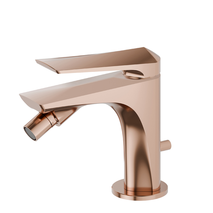 Newform Delta Zero Смеситель для биде, 1 отв, с донным клапаном, цвет: PVD copper bronze