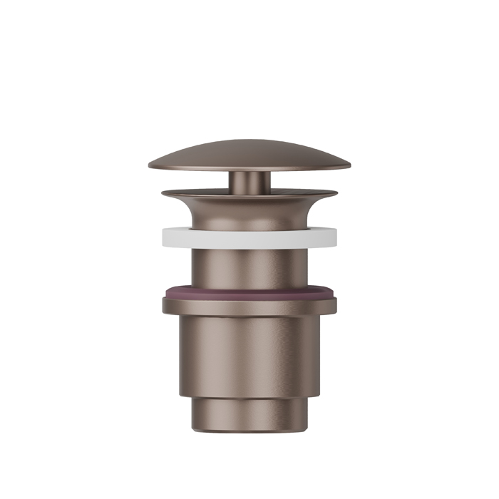 Newform Донный клапан, свободный слив, для раковины без перелива, Н min 25 - max, цвет: copper glossy