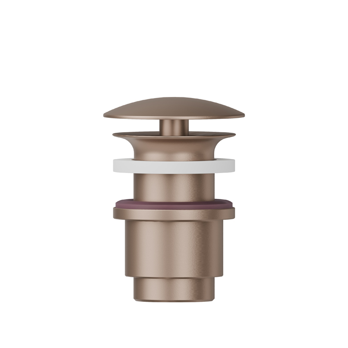 Newform Донный клапан, свободный слив, для раковины без перелива, Н min 25 - max, цвет: copper satin