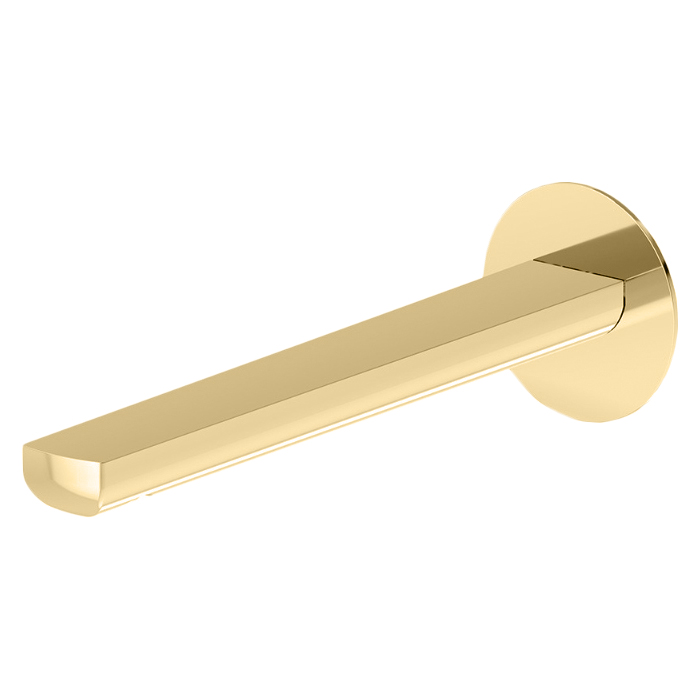 Newform Haka Излив для раковины, настенный, с подключением на 1/2”, цвет: PVD brushed gold