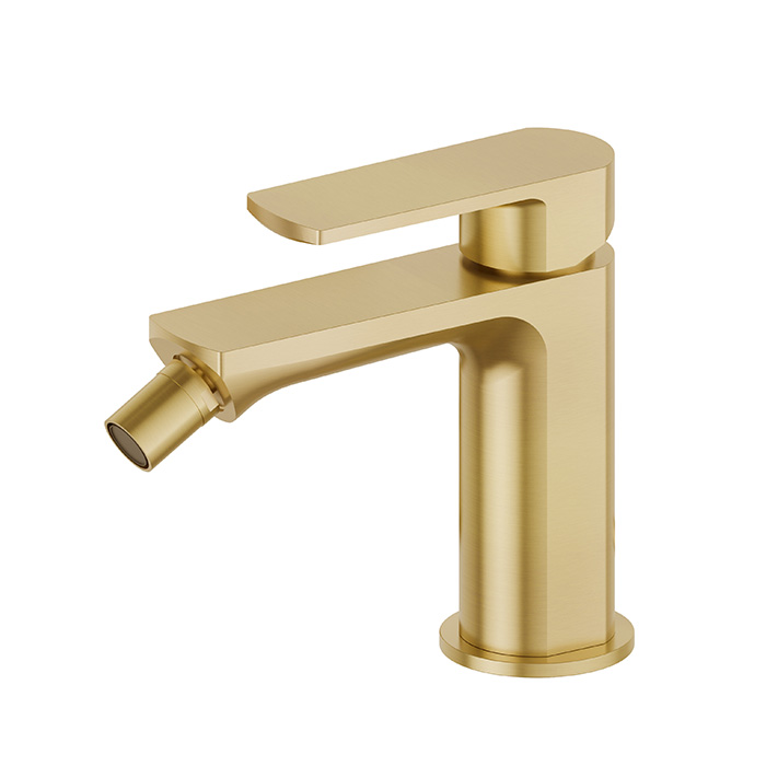 Newform Haka Смеситель для биде, 1 отв, без донного клапана, цвет: PVD brushed gold