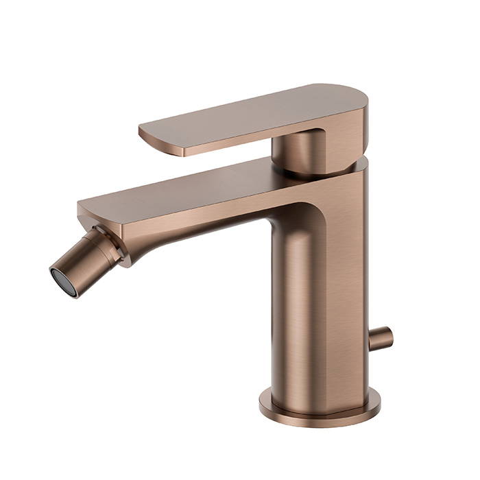 Newform Haka Смеситель для биде, 1 отв, с донным клапаном, цвет: PVD brushed copper bronze