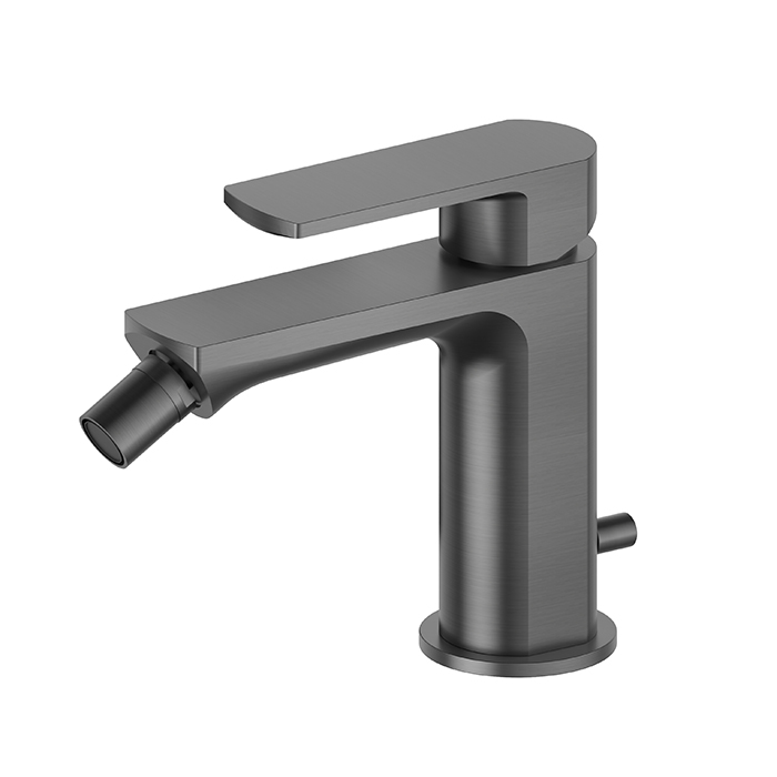 Newform Haka Смеситель для биде, 1 отв, с донным клапаном, цвет: PVD brushed gun metal