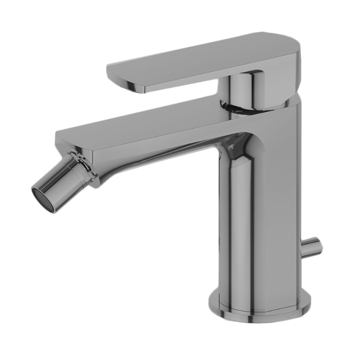 Newform Haka Смеситель для биде, 1 отв, с донным клапаном, цвет: PVD brushed stainless steel