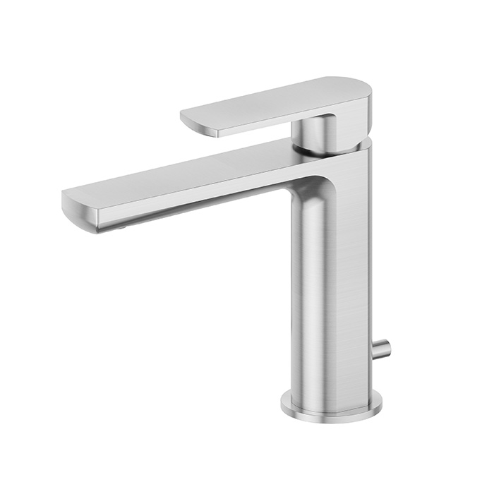 Newform Haka Смеситель для раковины, 1 отв, с донным клапаном, цвет: PVD brushed stainless steel