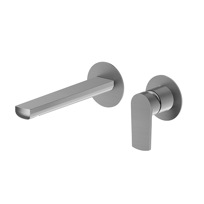 Newform Haka Смеситель для раковины, настенный, без донного клапана, цвет: PVD brushed gun metal