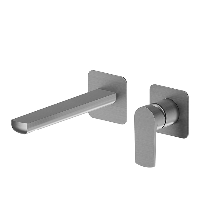 Newform Haka Смеситель для раковины, настенный, без донного клапана, цвет: PVD brushed gun metal