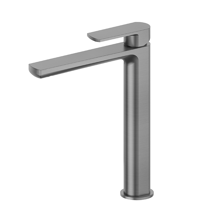 Newform Haka Смеситель для раковины, высокий, 1 отв, без донного клапана, цвет: PVD brushed gun metal