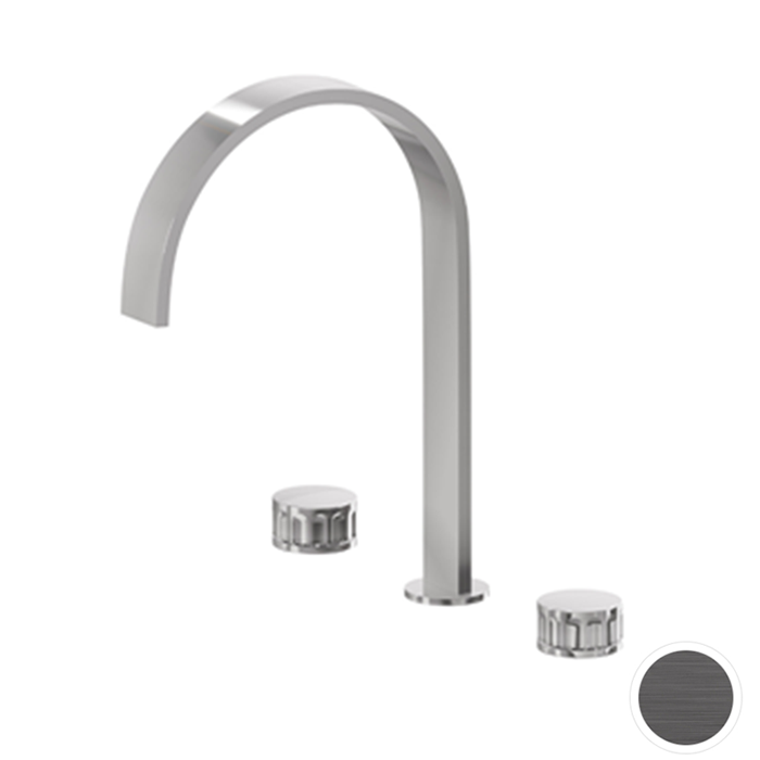 Newform Ionika Смеситель для раковины, на 3 отв, излив:, цвет: PVD brushed stainless Stell