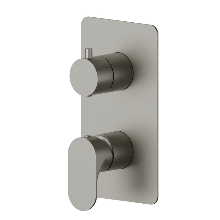 Newform Linfa II Смеситель для душа, встраиваемый, 2 потока, внешняя часть, цвет: titanium satin