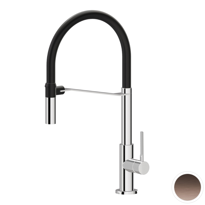 Newform Maki Смеситель для кухни, 1 отв, цвет: Brushed c. Bronze/Matt black
