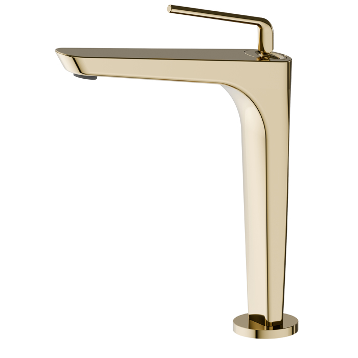 Newform O'Rama Смеситель для раковины, 1 отв, высокий, цвет: PVD glossy gold
