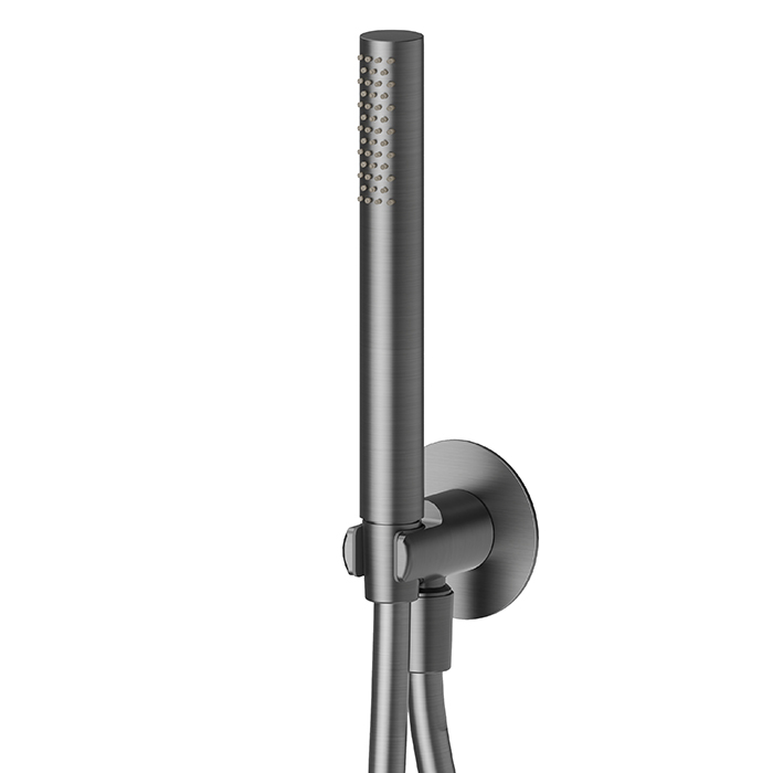 Newform X-STEEL 316 Ручной душ, кронштейн-уголок 1/2", шланг:, цвет: PVD Brushed gun metal