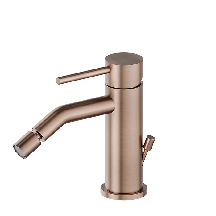 Newform X-STEEL 316 Смеситель для биде на 1 отв, с донным клапаном, излив,цвет: PVD Brushed copper bronze
