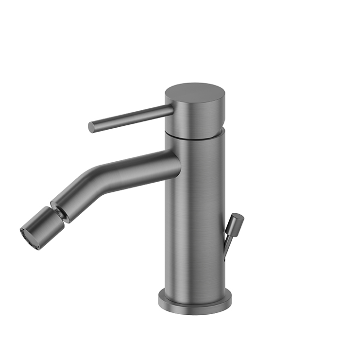 Newform X-STEEL 316 Смеситель для биде на 1 отв, с донным клапаном, излив,цвет: PVD Brushed gun metal