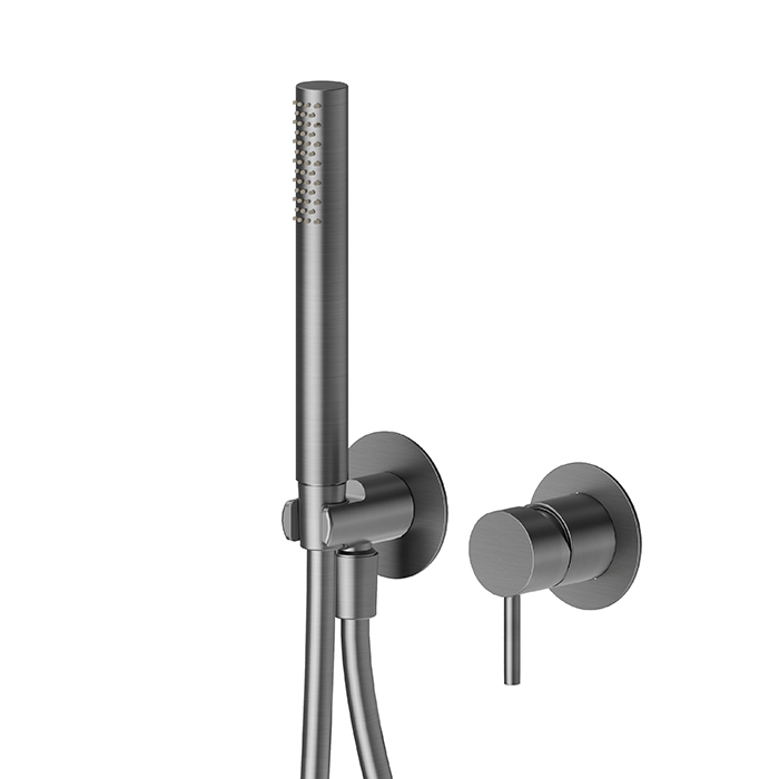 Newform X-STEEL 316 Смеситель для душа, встраиваемый, с ручной душ, шланг, цвет: PVD Brushed gun metal